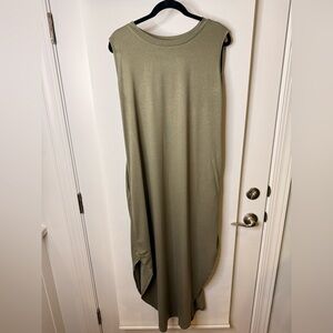 Women’s Olive Sleeveless Maxi Dress Sz XL